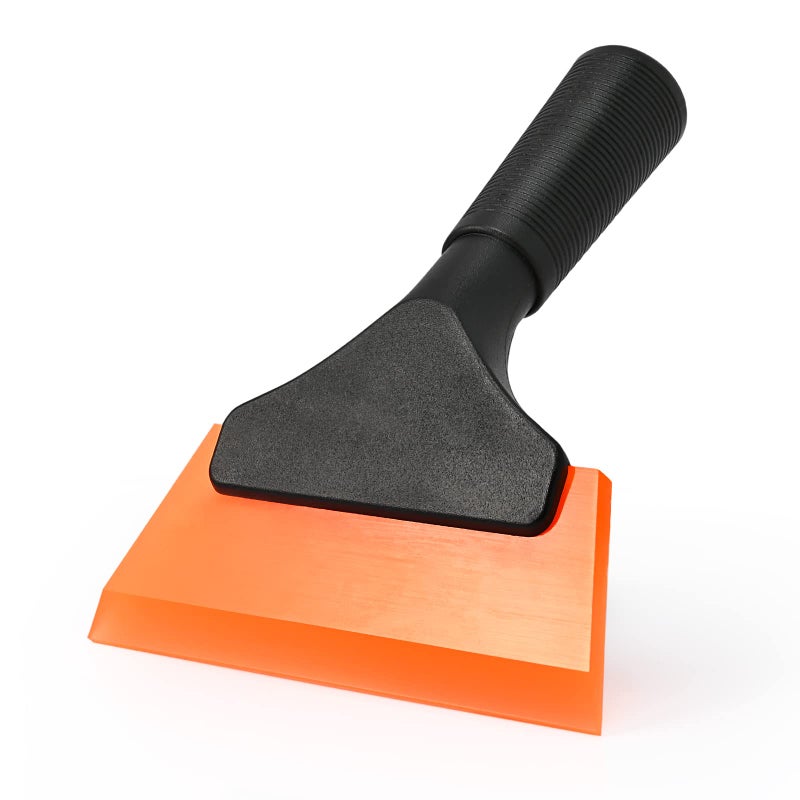 ممسحة صغيرة EHDIS 5 بوصة مطاطية لتظليل النوافذ وكشط الزجاج لسيارات الزجاج والمرايا وأبواب الاستحمام وتنظيف الحمام باللون البرتقالي